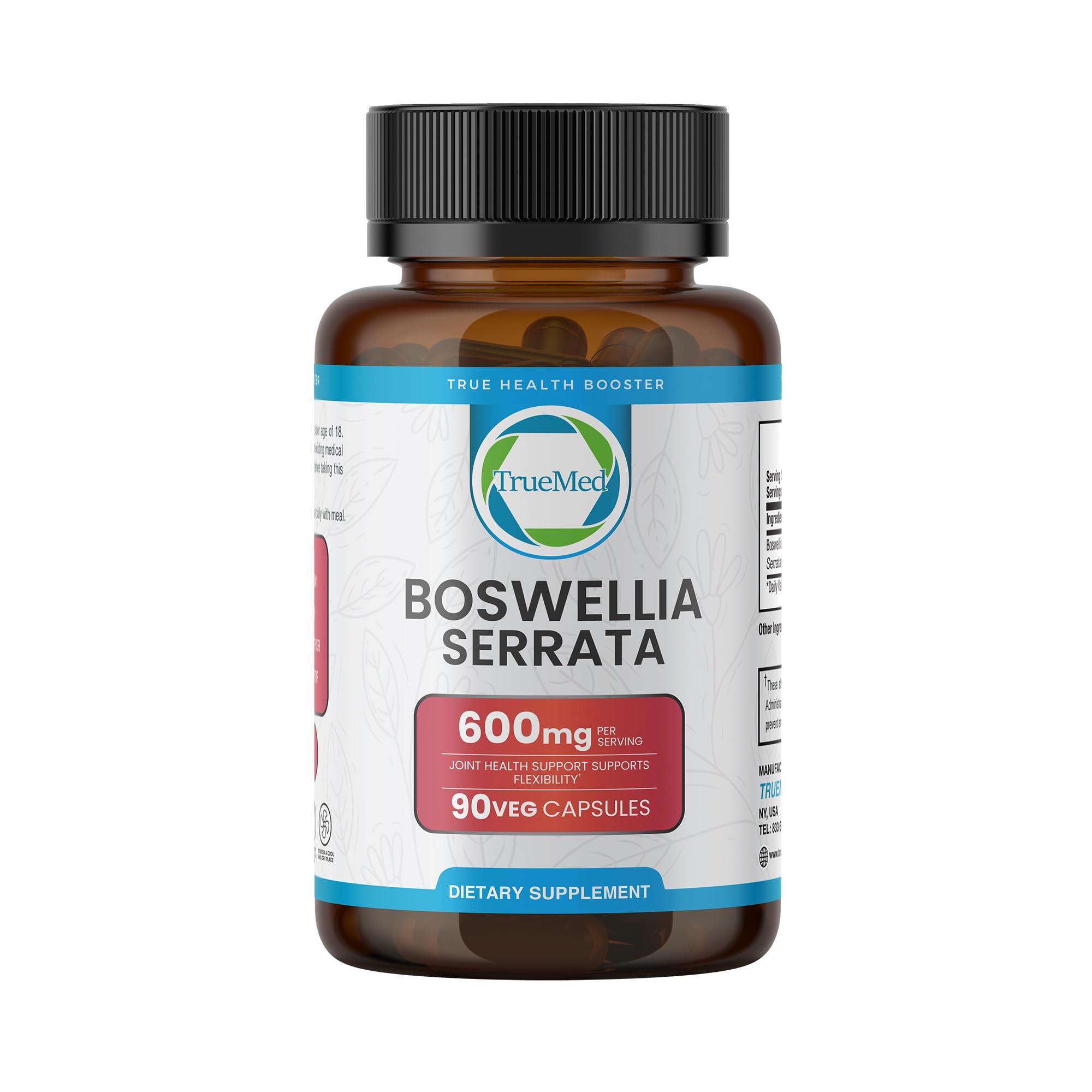 TrueMed Boswellia Serrata 600mg bottle close-up