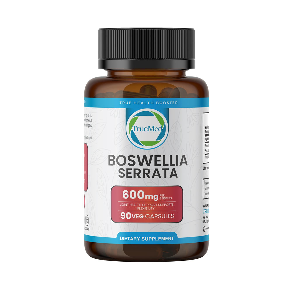 TrueMed Boswellia Serrata 600mg bottle close-up
