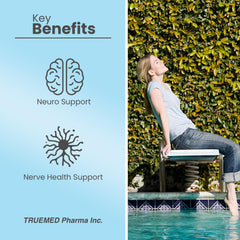 Close-up of TRUEMED Neuropathy Support label showing ingredients