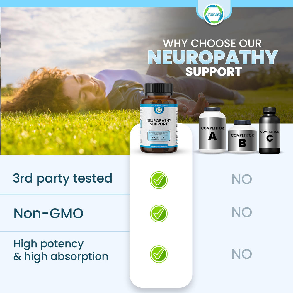 Nerve health concept with hands and feet illustration