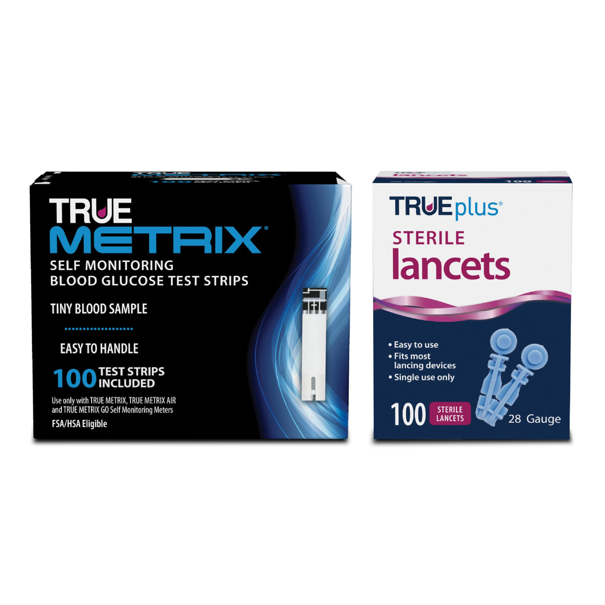 TRUE METRIX test strips 100ct box enabling convenient home testing.