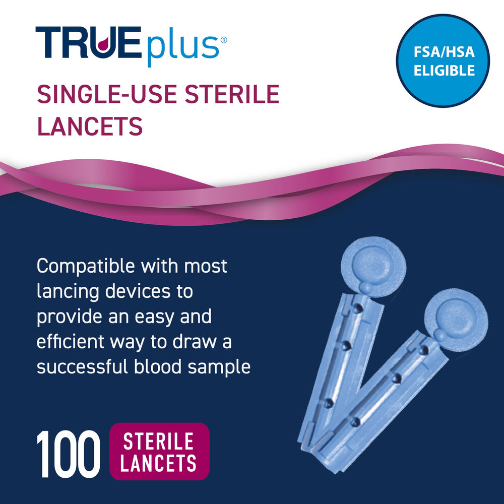TRUE METRIX TRUEplus lancets 100ct 30g for sterile, comfortable lancing.