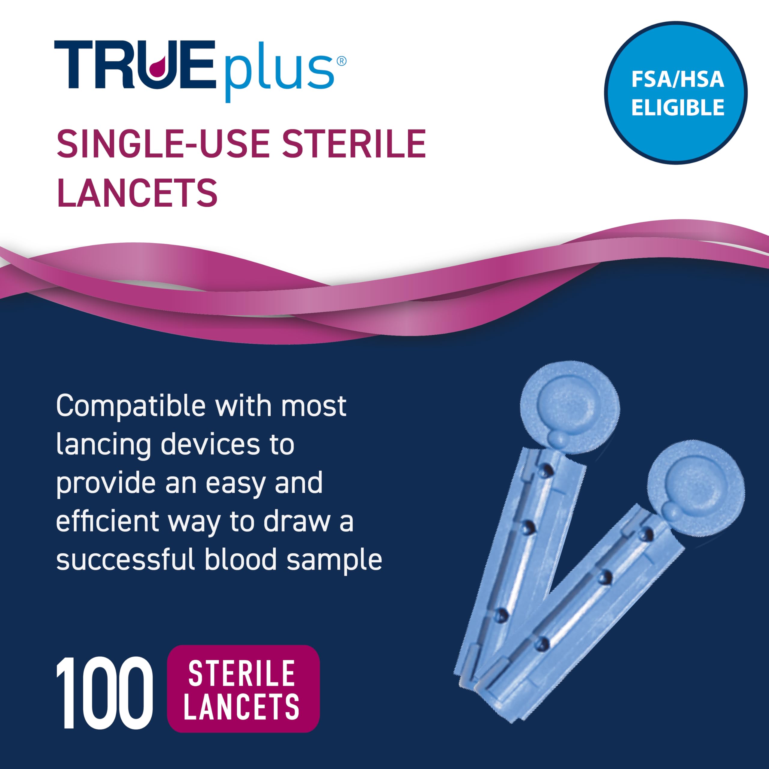 TRUE METRIX TRUEplus lancets 100ct 30g for sterile, comfortable lancing.