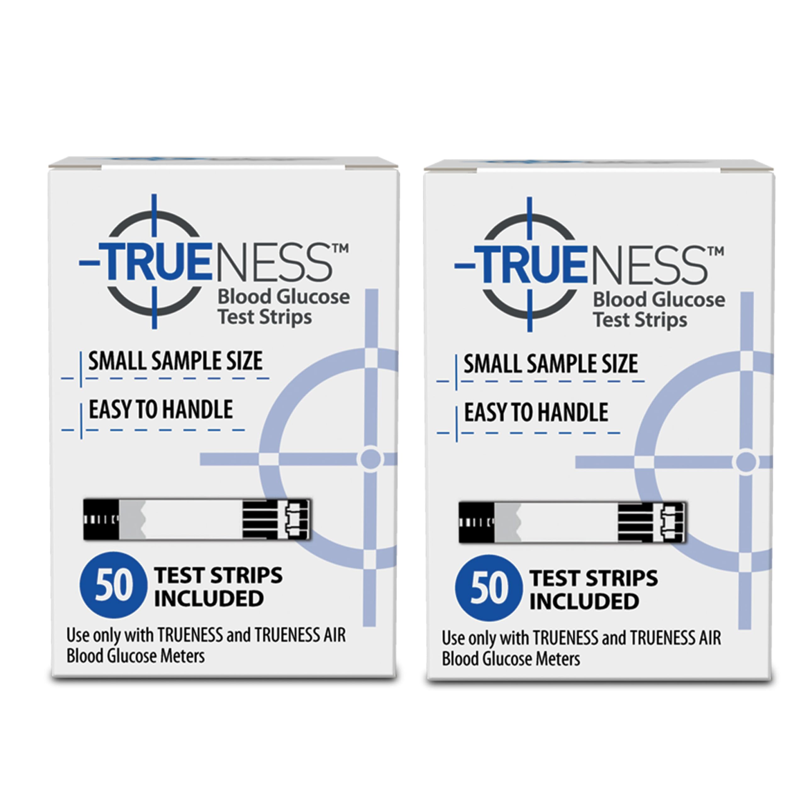 TRUENESS Blood Glucose Test Strips pack shot for easy at-home monitoring.