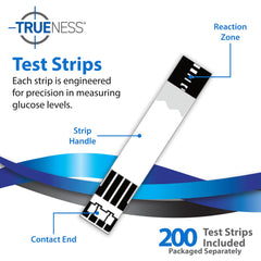 TRUENESS meter-compatible test strips used with TRUENESS meters for reliable readings