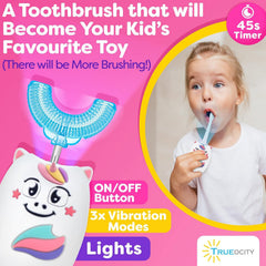 Unicorn design pink Trueocity Kids toothbrush