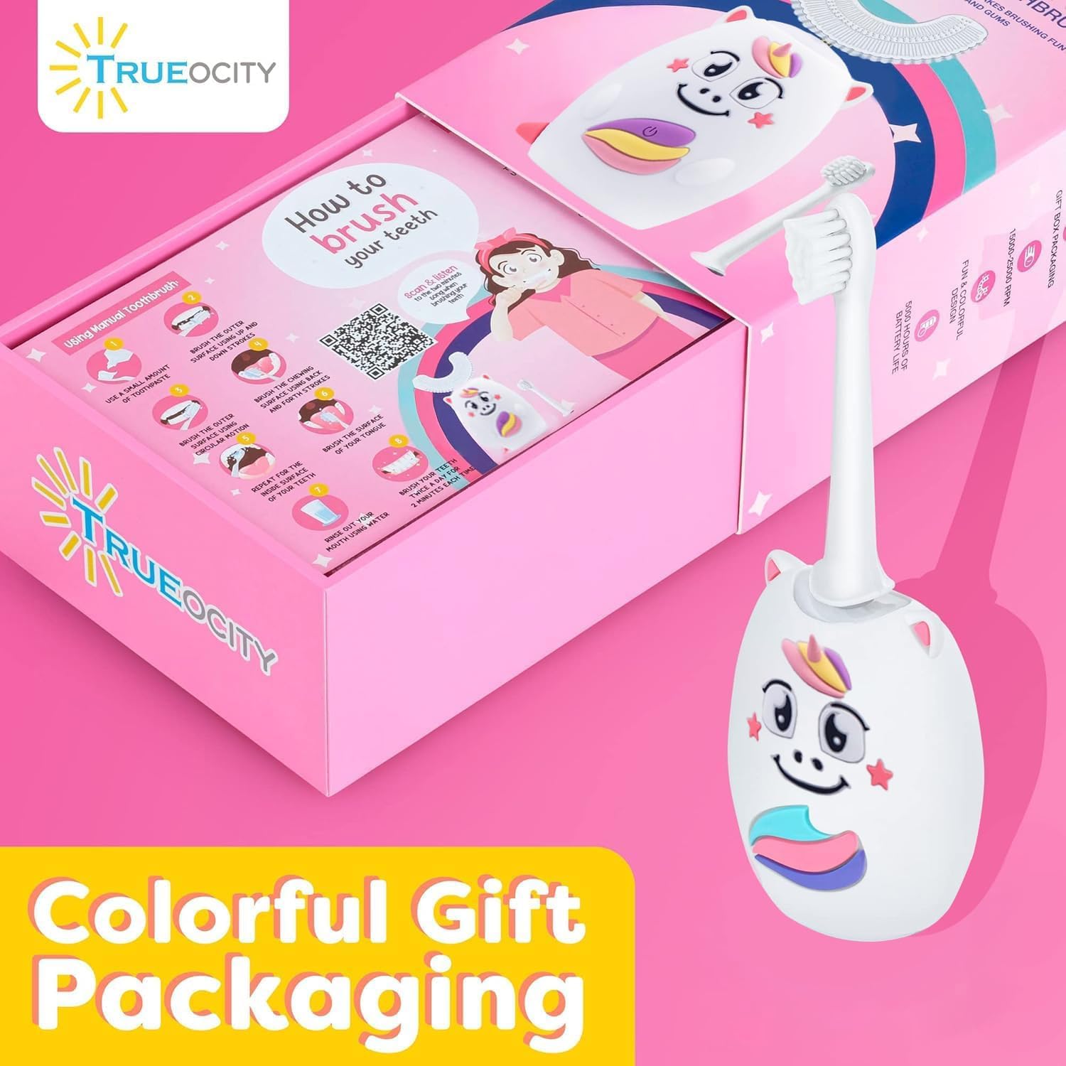 USB charging base for Trueocity Kids U-Shape Toothbrush Pink