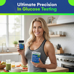 TruePoint fast-read glucose testing highlights quick results at home.