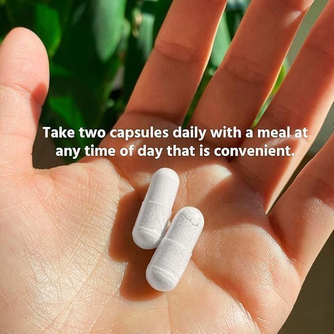 Pill bottle and dosage guide for TruHeight growth capsules
