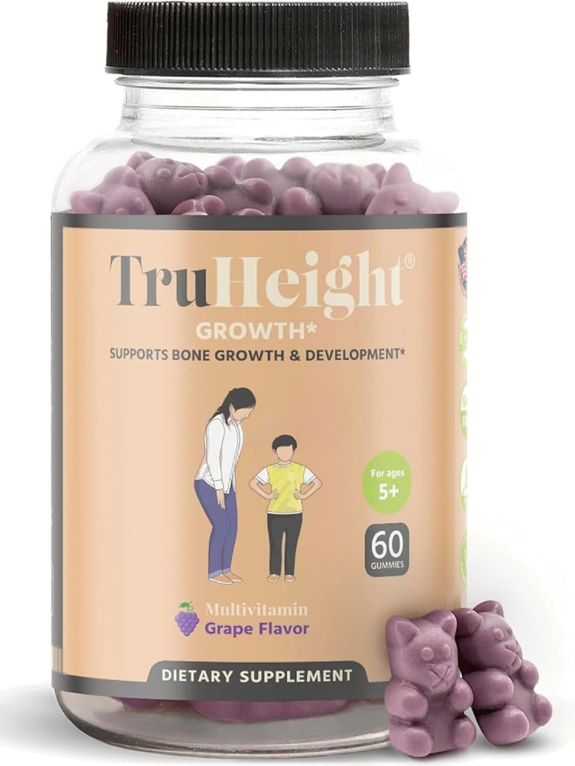 TruHeight Growth Gummies grape bottle