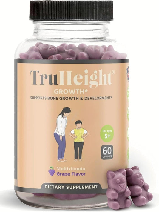 TruHeight Growth Gummies grape bottle