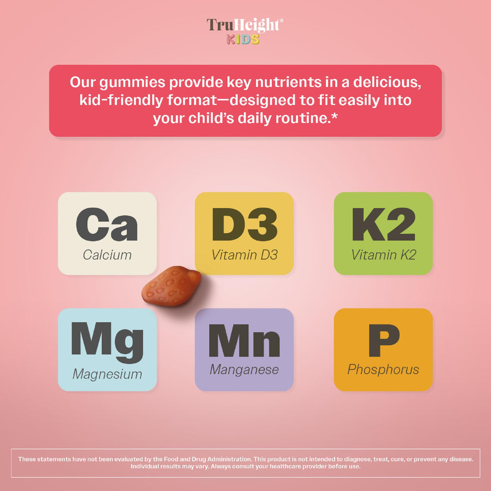 TruHeight bottle showing ingredients and nutrients