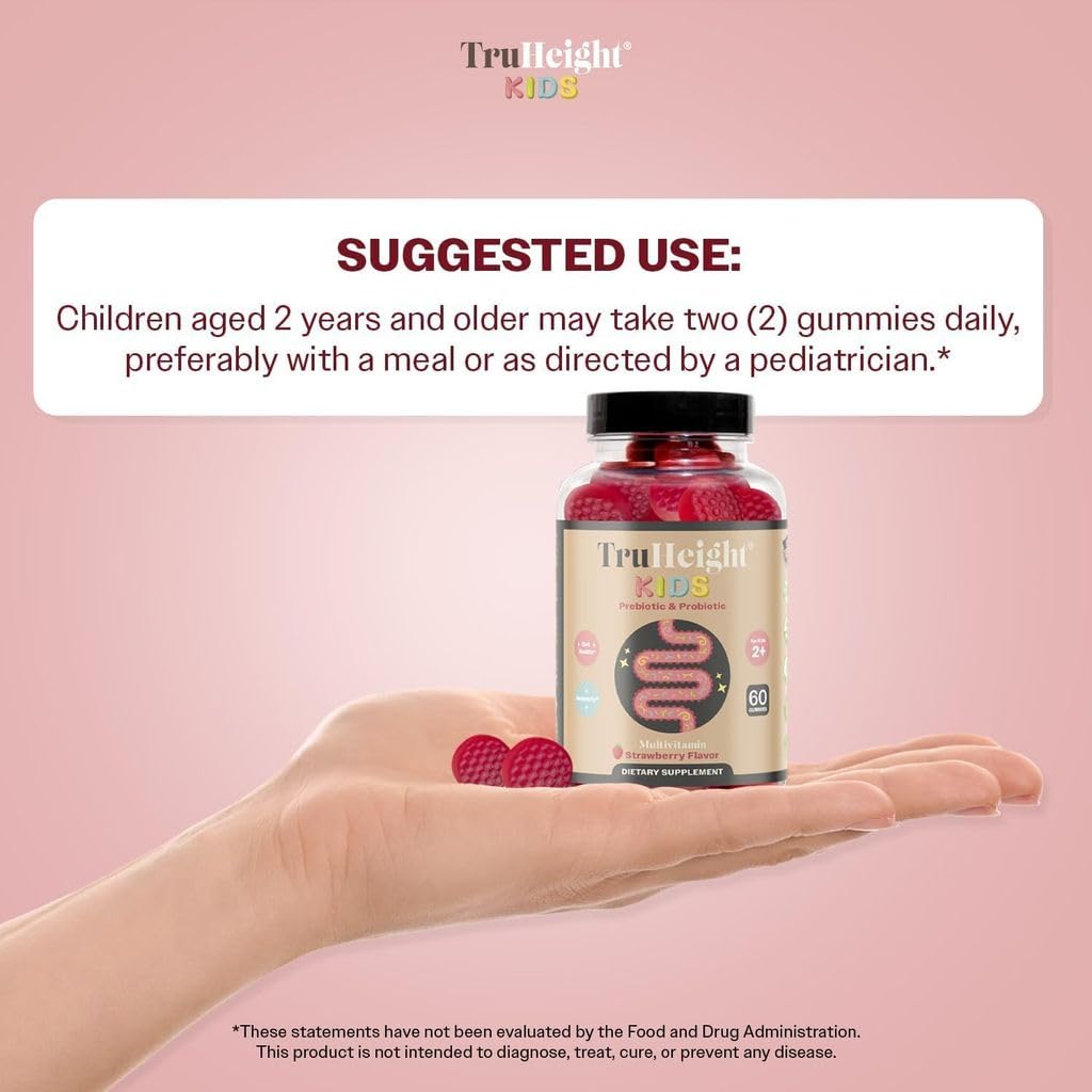 Nutrition facts label for TruHeight Gummies
