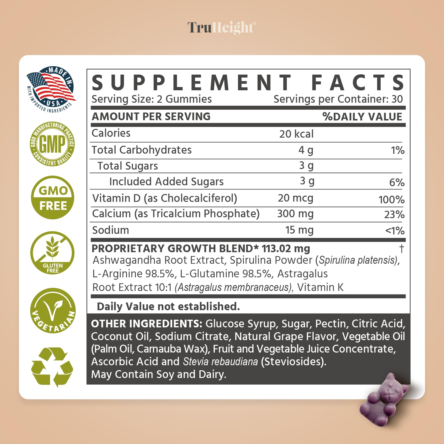 TruHeight gummies, kid-friendly snack option for daily nutrition