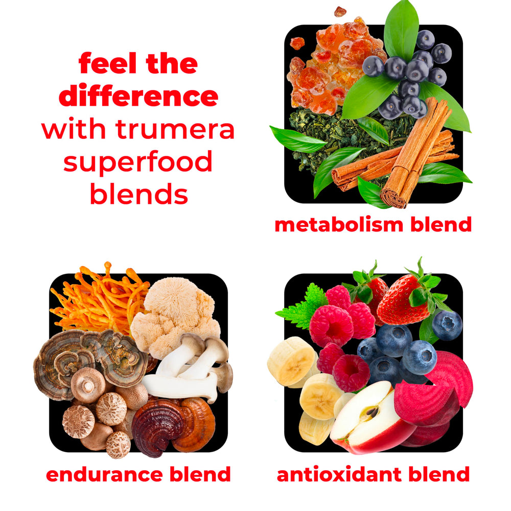 Close-up of organic Reds powder ingredients
