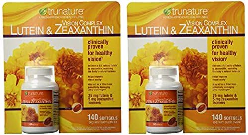 Trunature Vision Complex packaging showing lutein and zeaxanthin supplement – 140 Count (2 Packs)