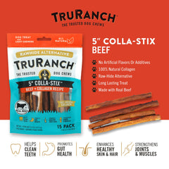 Close-up of beef-flavored collagen sticks texture