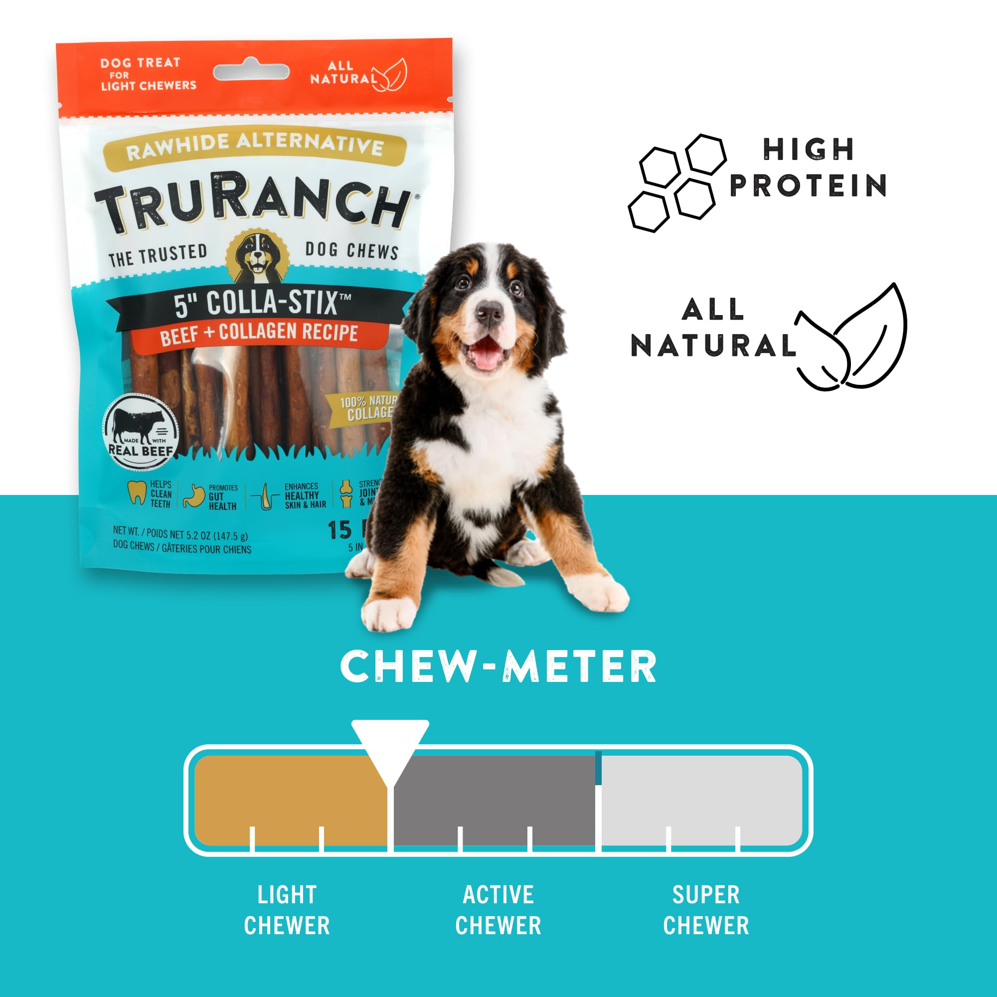 All-natural dog chew - TRURANCH rawhide alternative label