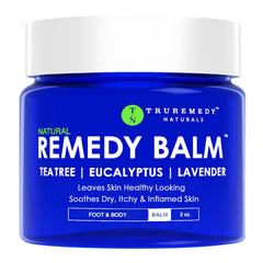 Truremedy Naturals Remedy Balm tea tree oil bottle for dry skin relief