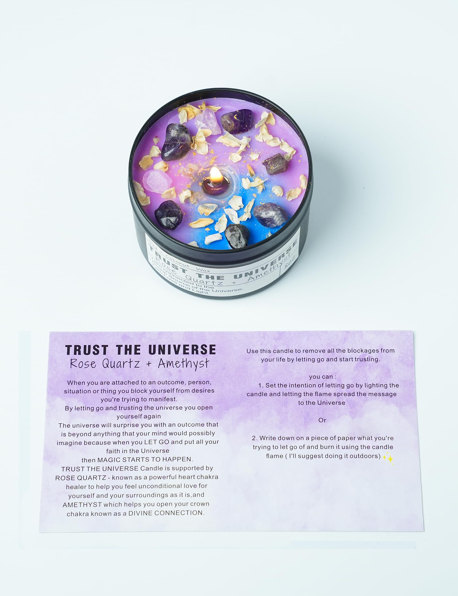 Gift-ready Trust The Universe healing candle in a jar
