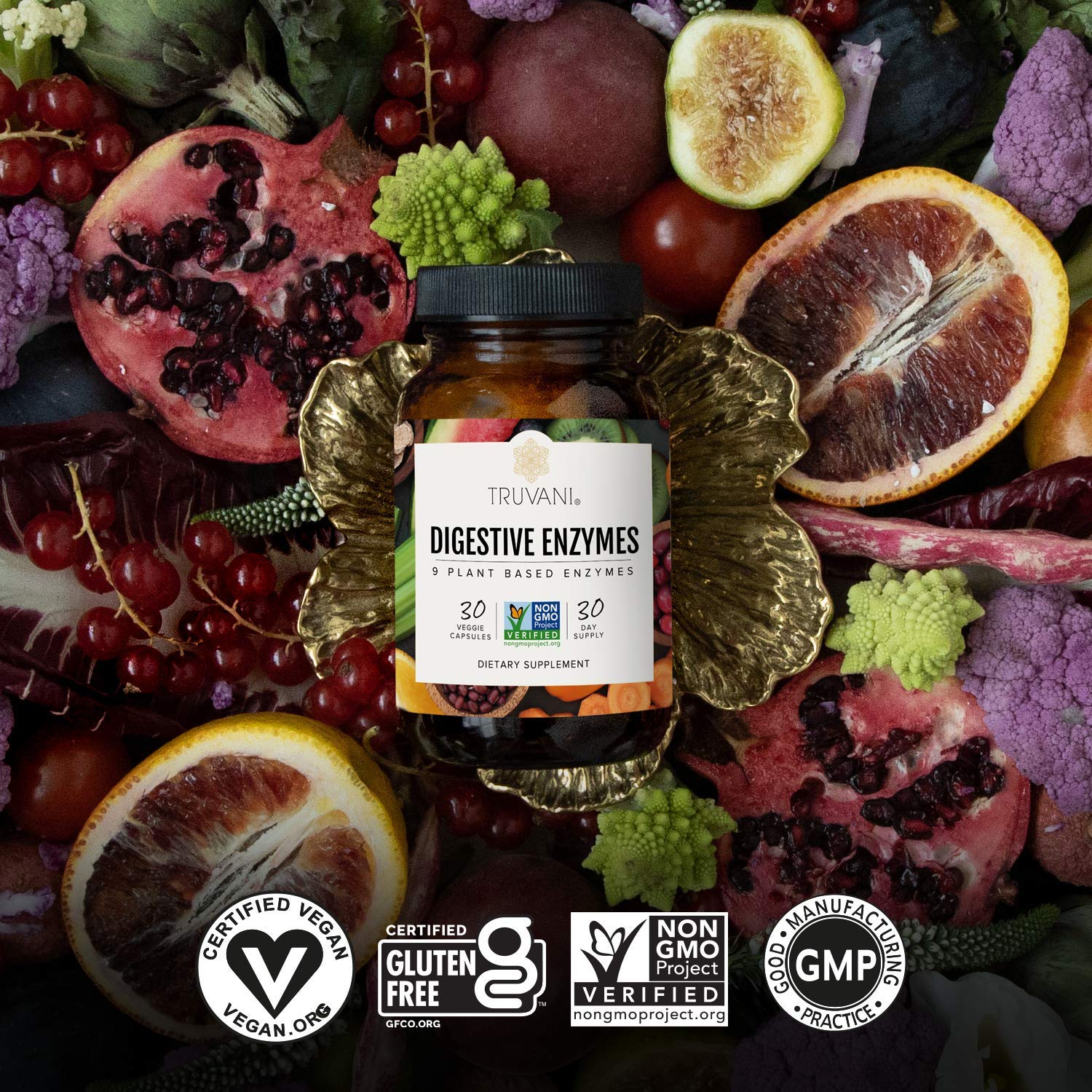 Ingredients label of Truvani Digestive Enzymes