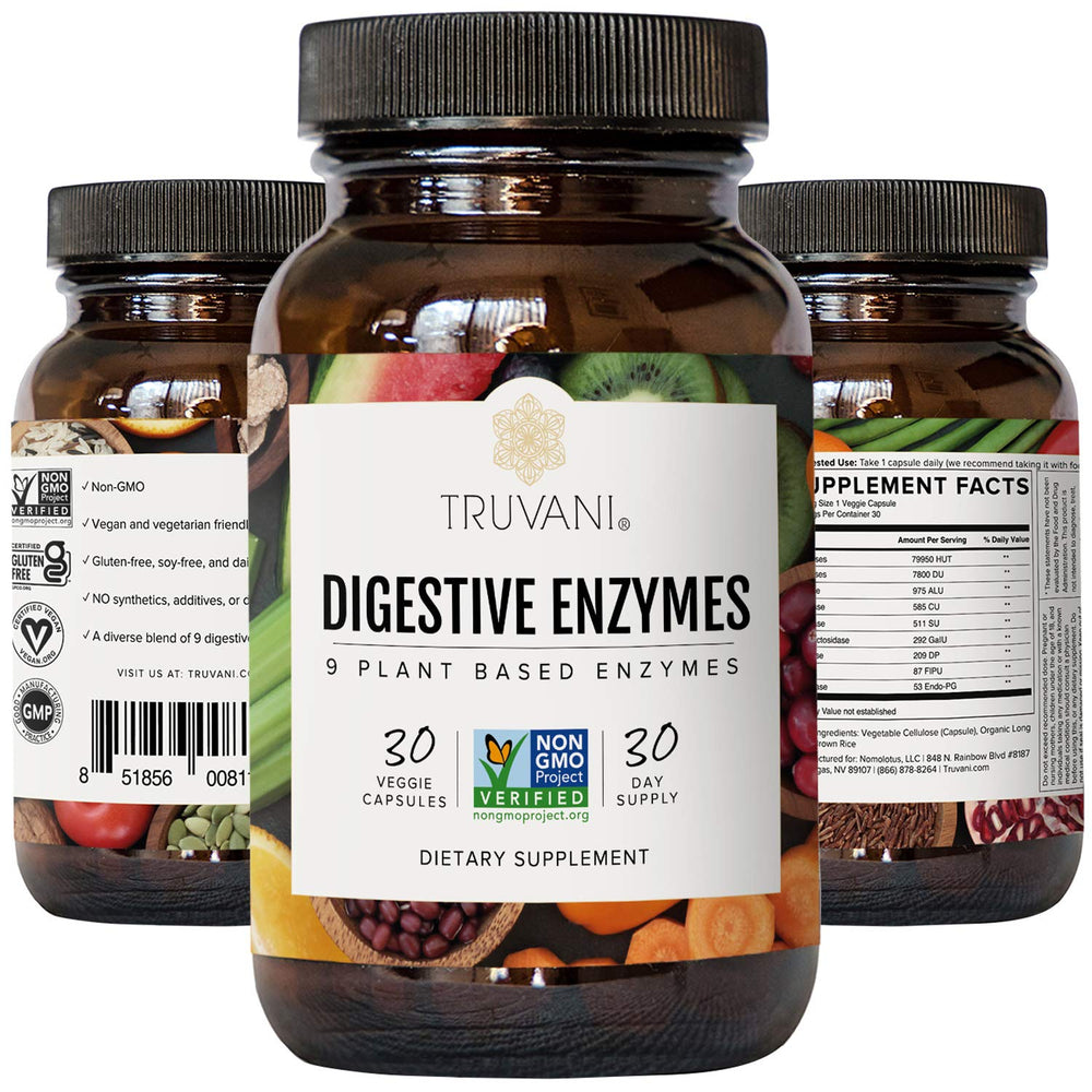 Non-GMO certification label on Truvani Digestive Enzymes