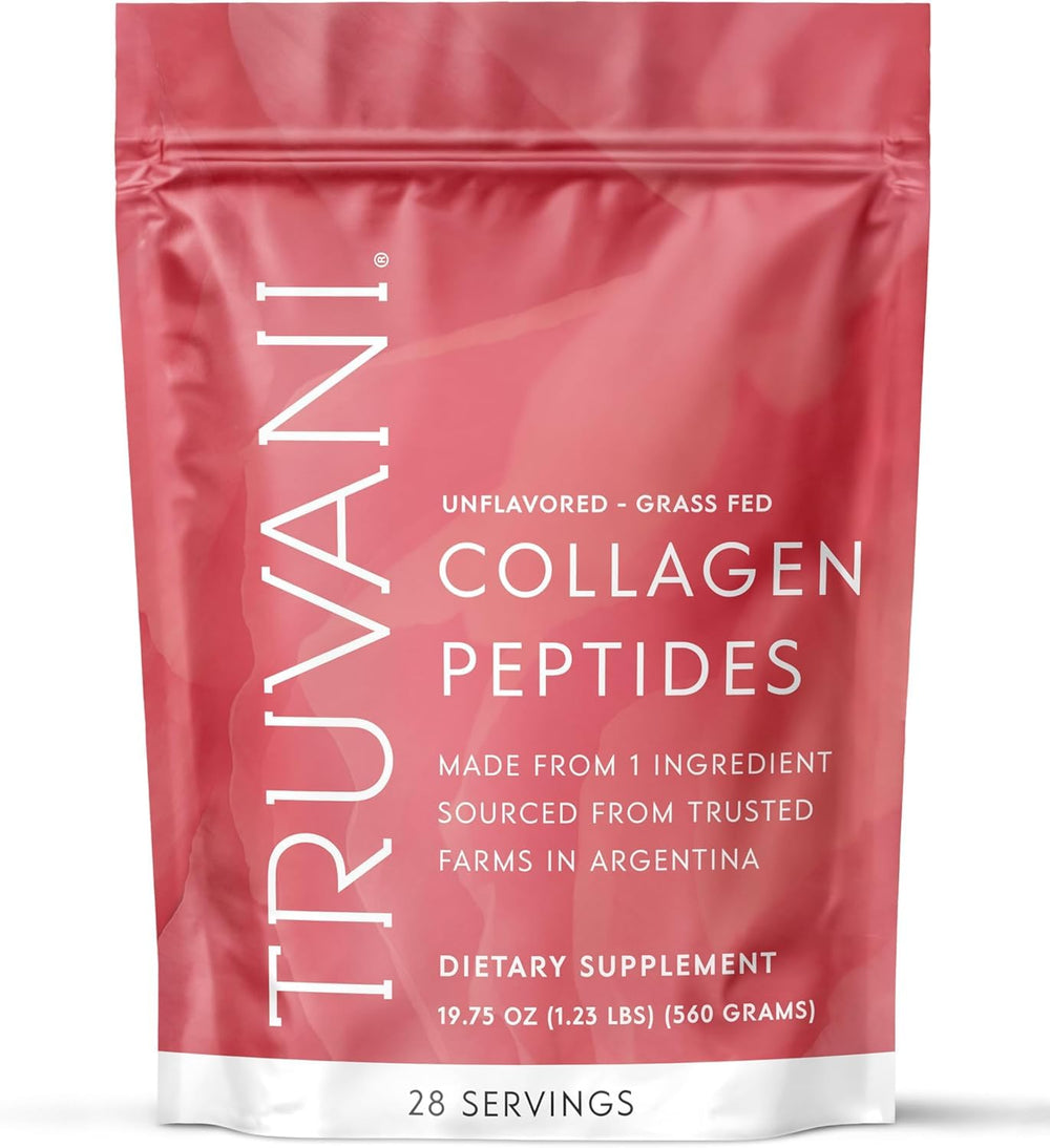 Truvani Hydrolyzed Collagen Peptides bottle shown for daily use