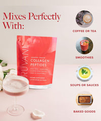 Product being mixed with Truvani Collagen Peptides Unflavored