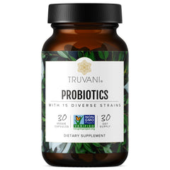 Truvani Probiotic Supplement bottle labeled 30 servings