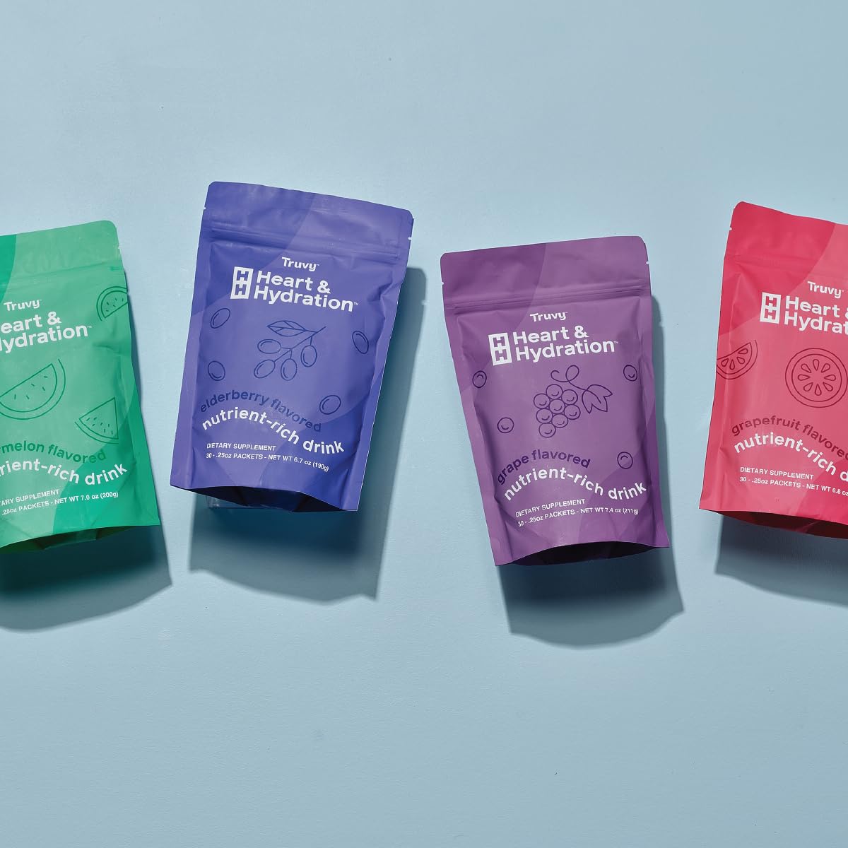 Close up of elderberry flavor powder and packaging