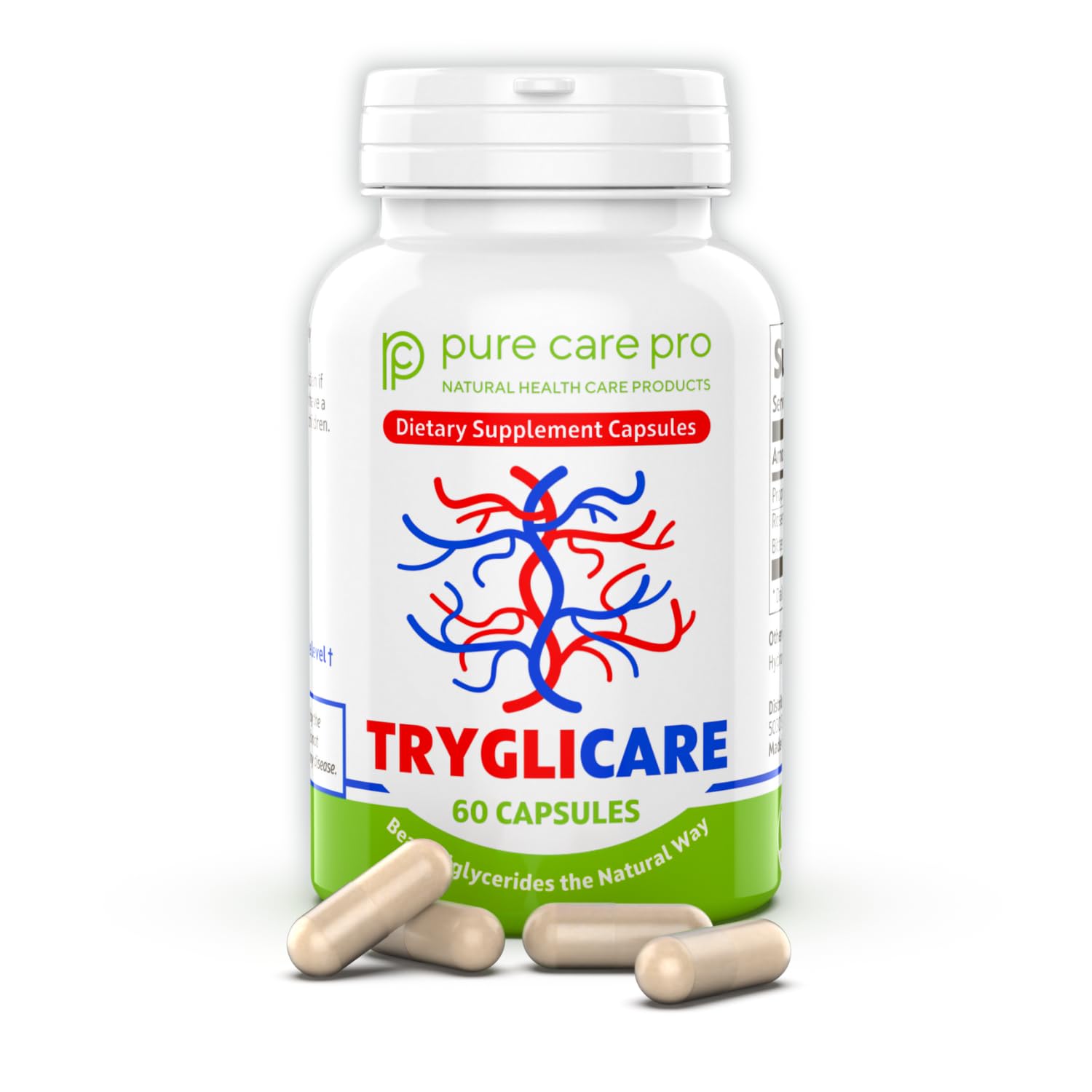 Bottle of Pure Care Pro Tryglicare with label visible