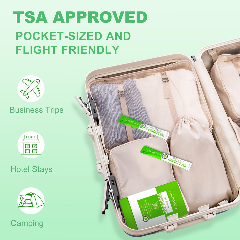 TSA approved travel-size mouthwash icon