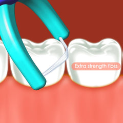 Ergonomic blue handle for comfortable flossing