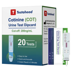 Front view of T TESTAHEAD Urine Nicotine Test Strips packaging