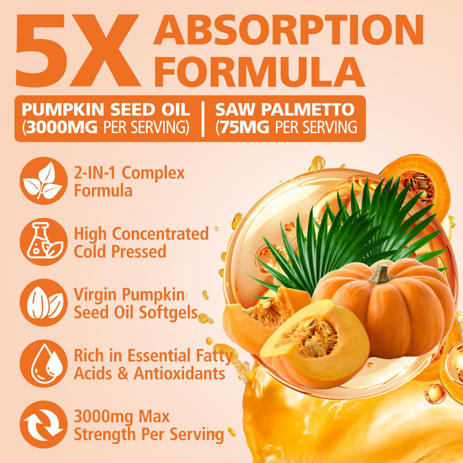 Close-up of TTGUMMYAMAL Pumpkin Seed Oil with Saw Palmetto softgels package