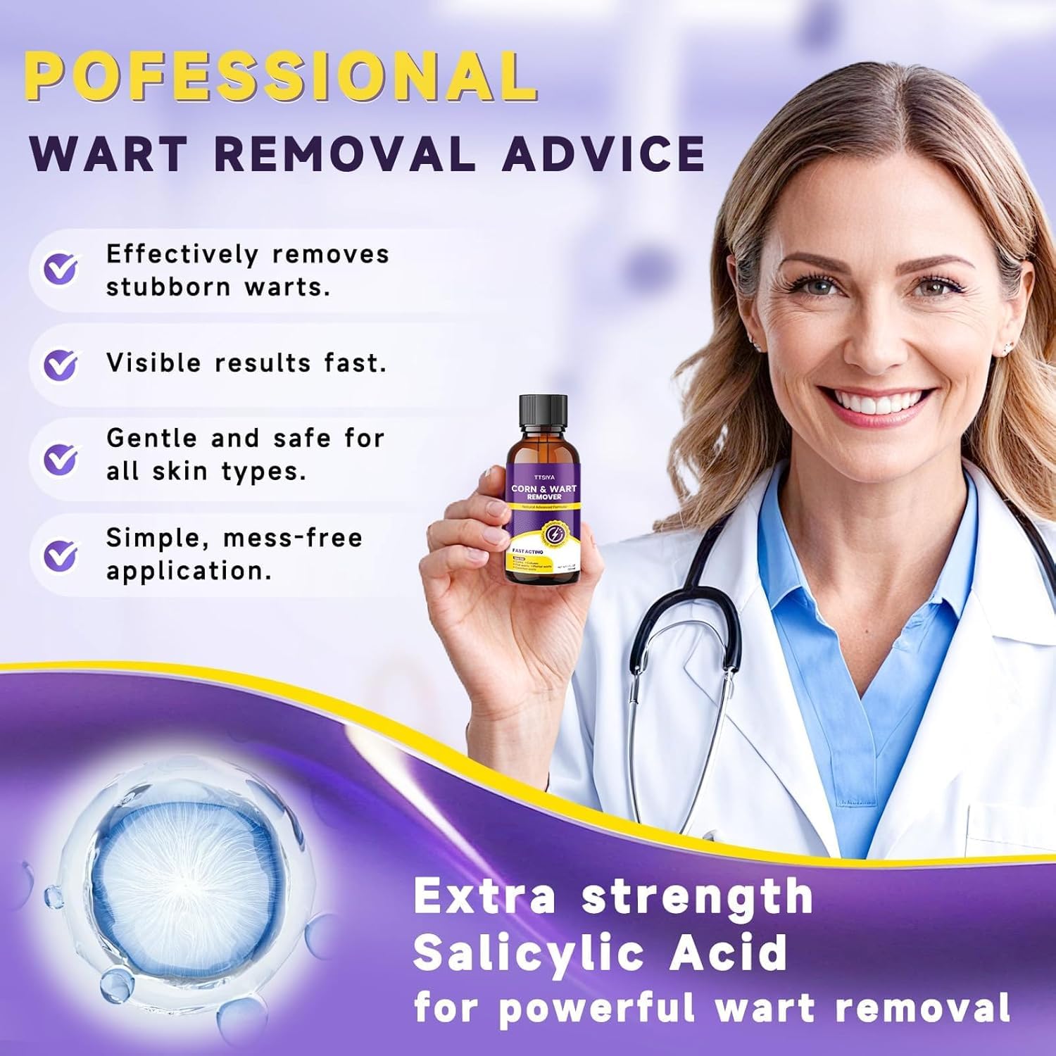 TTsiya Wart Remover Cream gentle formula safe for sensitive skin during treatment.