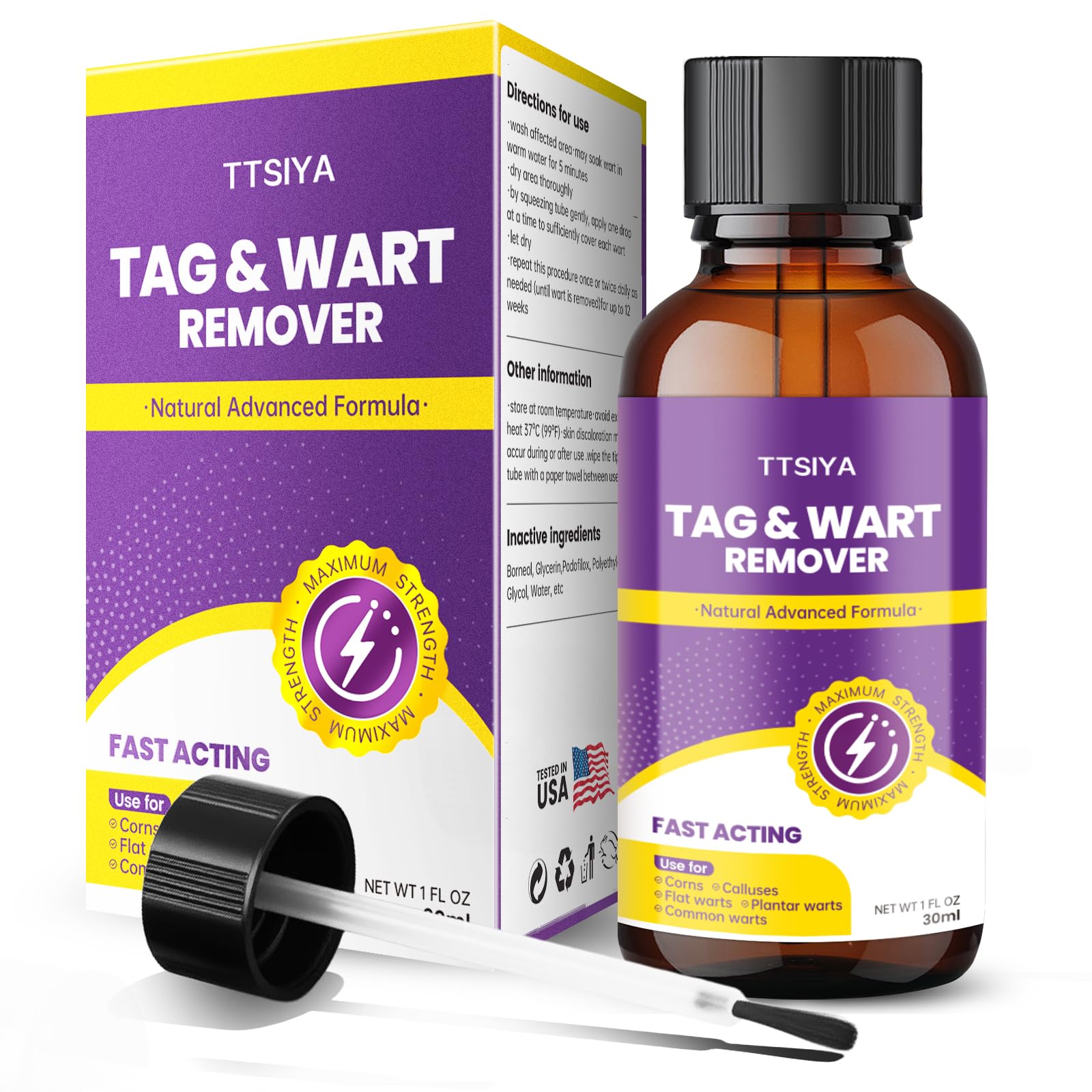 TTsiya Wart Remover Freeze Off bottle closeup for quick relief