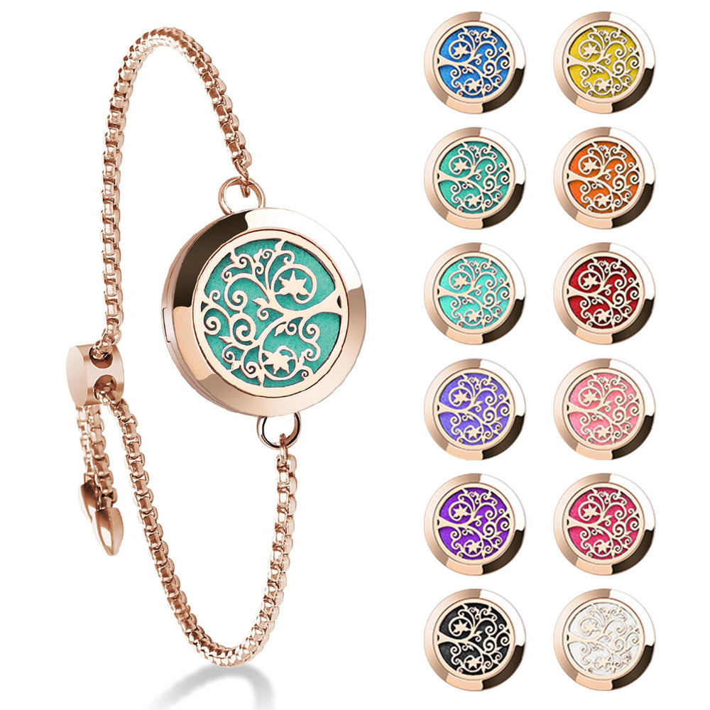 ttstar Essential Oil Diffuser Bracelet in Rose Gold - front view