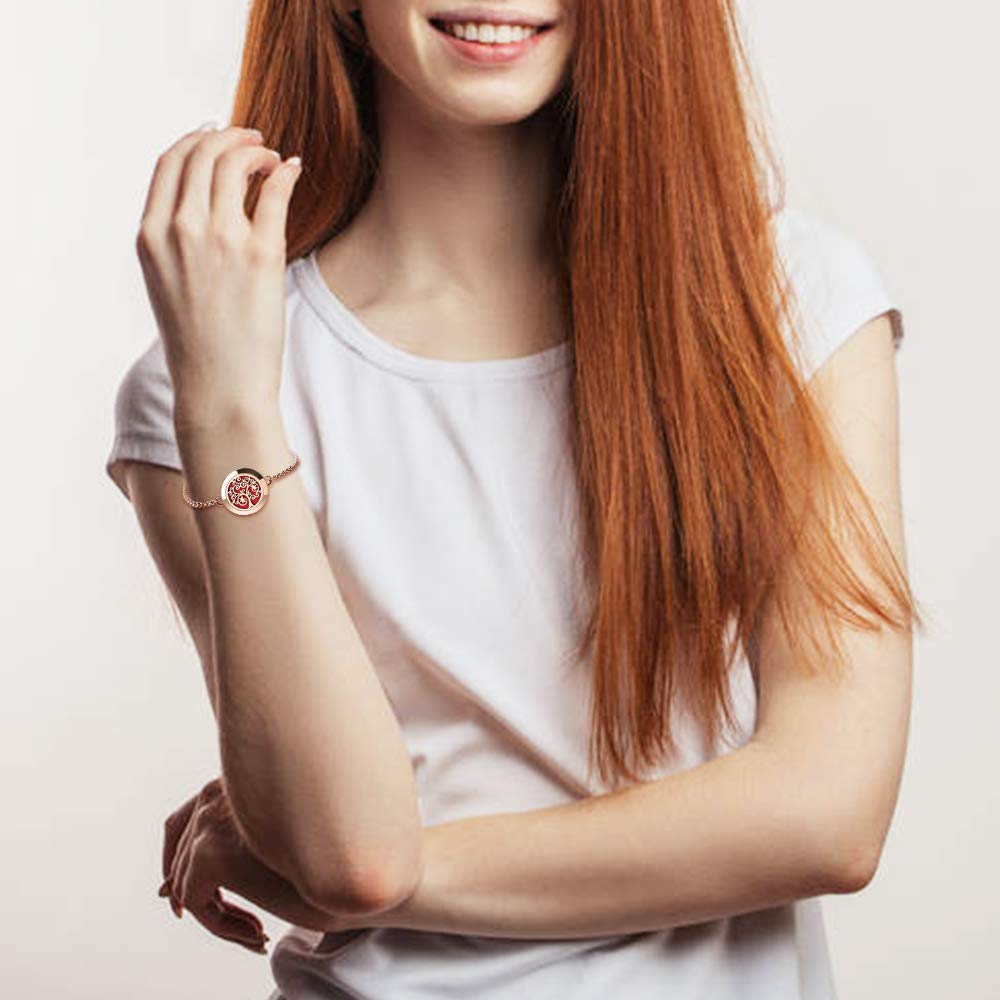 ttstar Women gift set: diffuser bracelet with rose gold tone