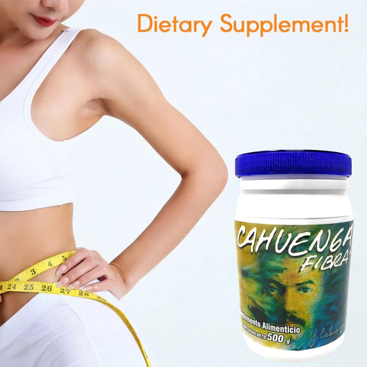 Back of Tu Salud Plus Fiber 500g package showing supplement facts