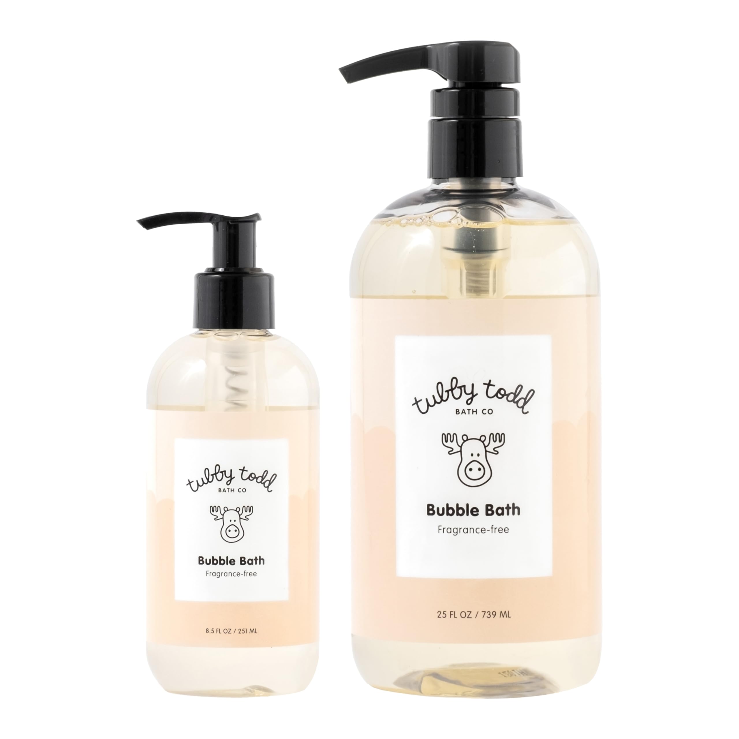 Two Tubby Todd Bubble Bath bottles (25 fl oz and 8 fl oz) in a 2-pack