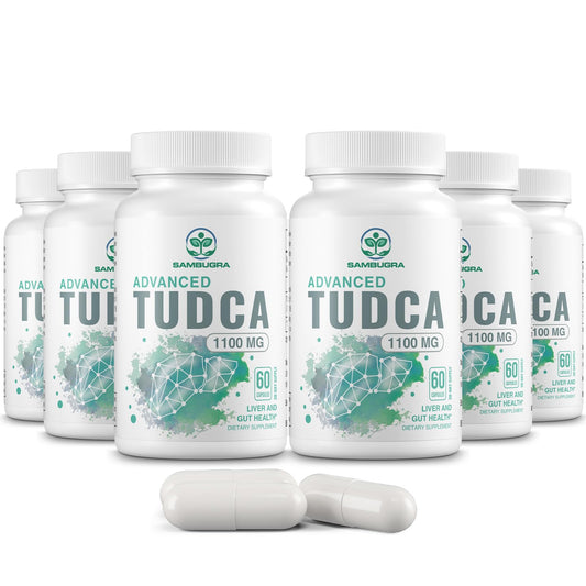Bottle of TUDCA 1100mg liver support with 360 capsules