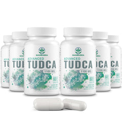 Bottle of TUDCA 1100mg liver support with 360 capsules