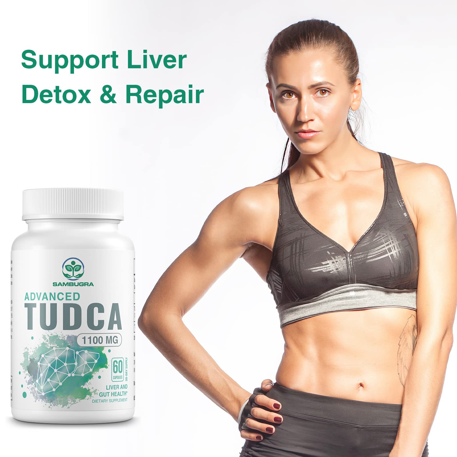 Close-up of TUDCA capsules