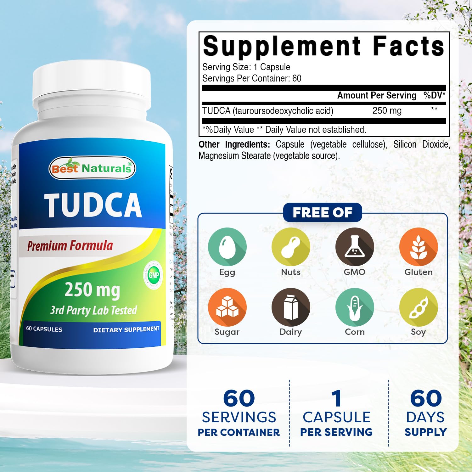 Tudca 250mg capsules per bottle
