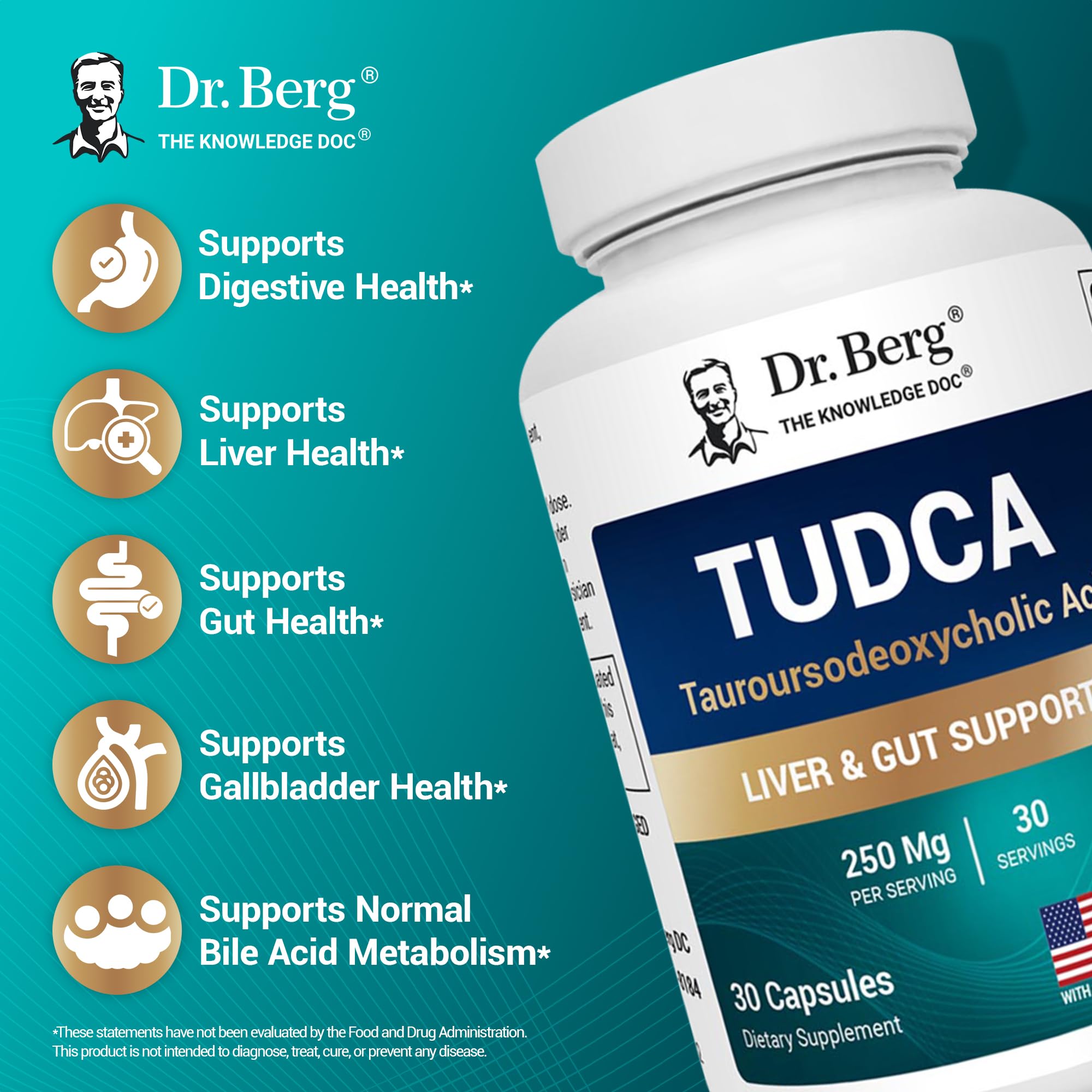 Graphic illustrating tauroursodeoxycholic acid supporting bile flow