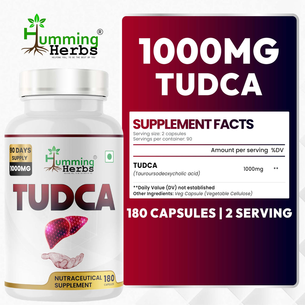 TUDCA 180-count vegan capsules in bottle