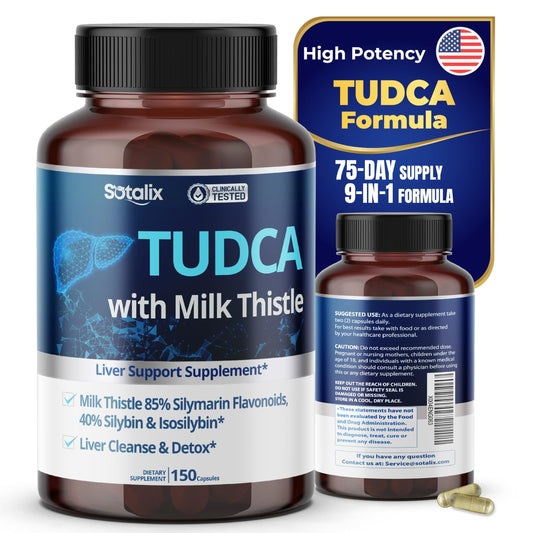 TUDCA with Milk Thistle showing 85% Silymarin flavonoids