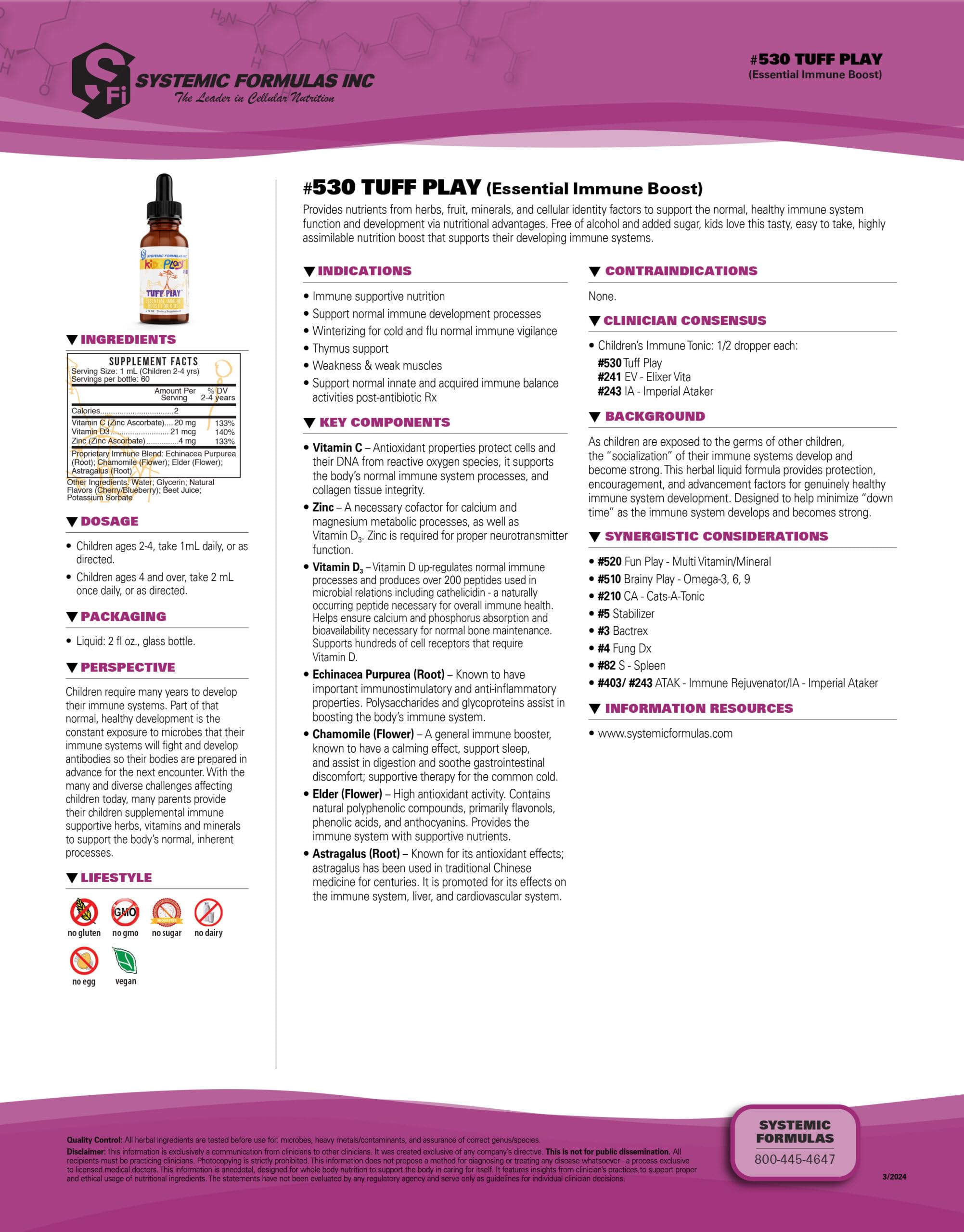 Close-up of Echinacea Purpurea Root, Elder Flower, Chamomile and Astragalus for TUFF PLAY