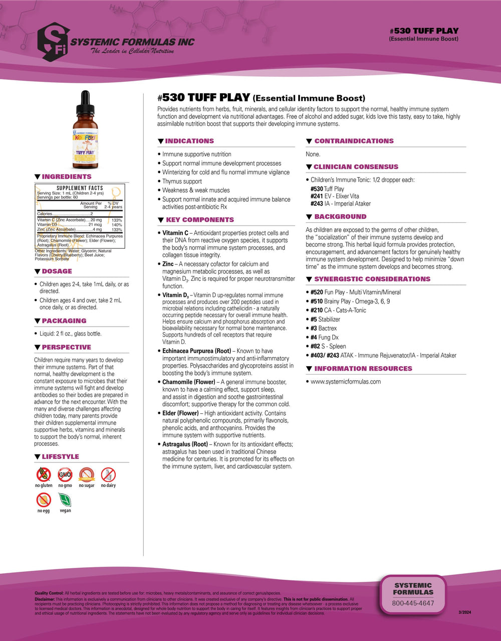 Close-up of Echinacea Purpurea Root, Elder Flower, Chamomile and Astragalus for TUFF PLAY
